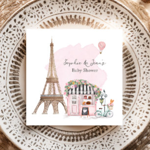 Serviette En Papier Café Français Bonjour Bebe Paris Tea Baby shower