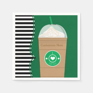 Serviette En Papier Café Frap Moderne Chic Cute Anniversaire Fête