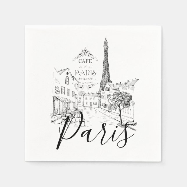 Serviette En Papier Café Paris   (Devant)