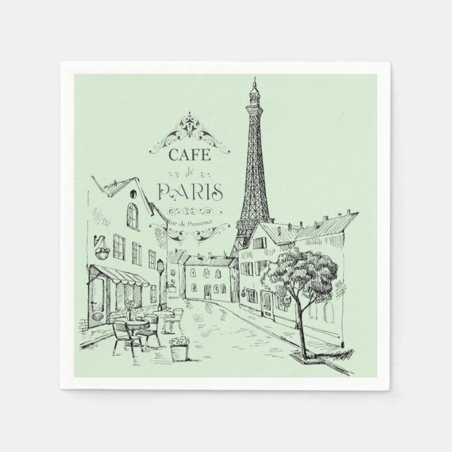 Serviette En Papier Café Paris Napkins (Devant)