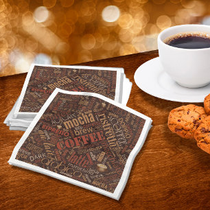 Serviette En Papier Café sur Burlap Word Cloud Brown ID283