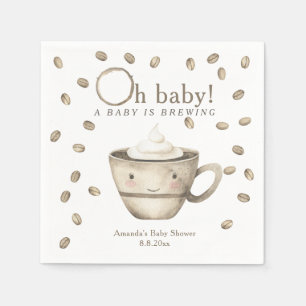 Serviette En Papier Café Un bébé est en train de brasser Fête prénatal