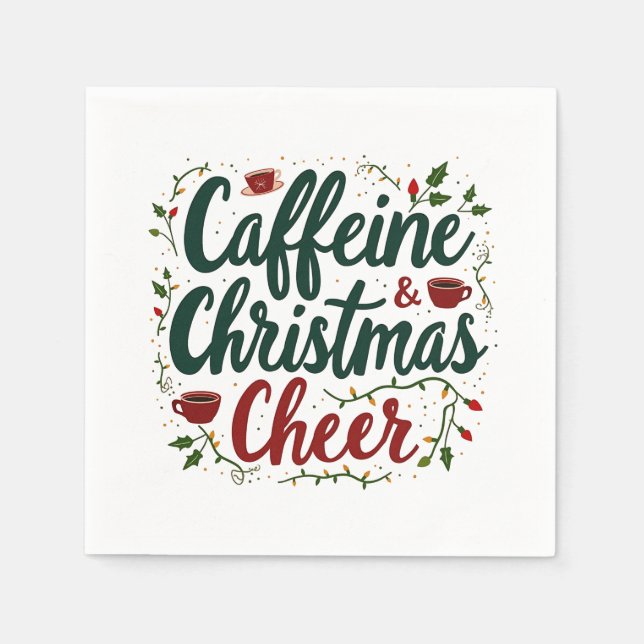 Serviette En Papier Caféine et Noël Cheer Café Amateurs (Devant)
