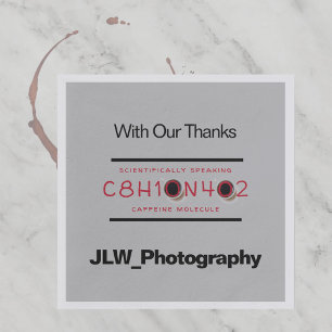 Serviette En Papier Caféine Formule moléculaire Café promotionnel