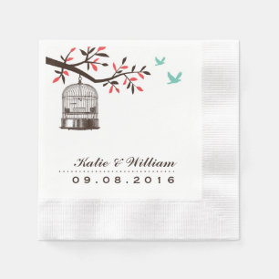 Serviette En Papier Cage d'oiseaux Brown Russe Mariage papier serviett