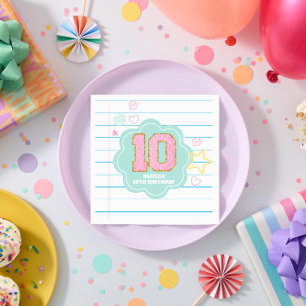 Serviette En Papier Cahier de notes Varsity preppy pastel patch 10e an