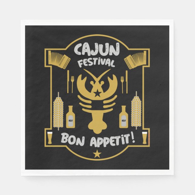 Serviette En Papier Cajun Bayou de Louisiane (Devant)