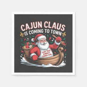 Serviette En Papier Cajun Clause arrive en ville pour Noël Krampus