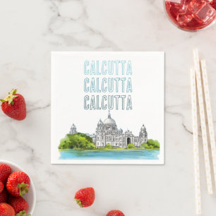 Serviette En Papier Calcutta "Mémorial Victoria" Kolkata Bengali