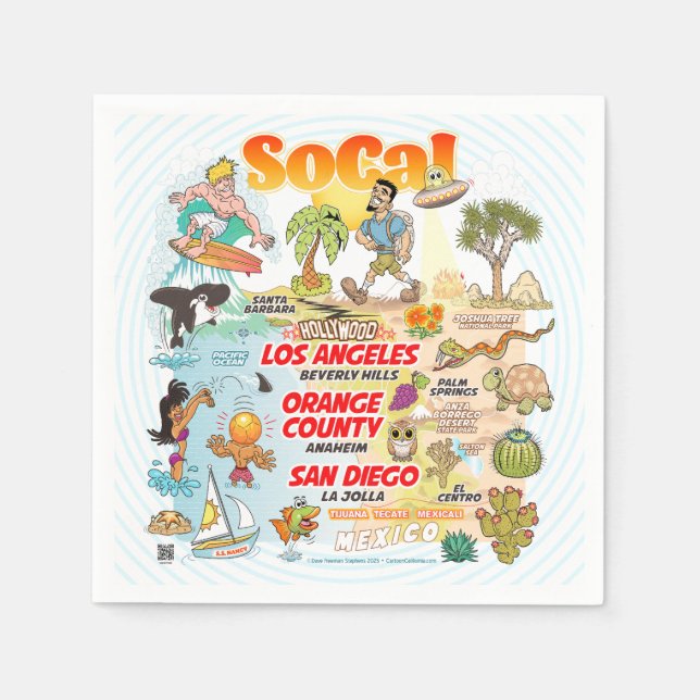 Serviette En Papier Californie du Sud (Devant)