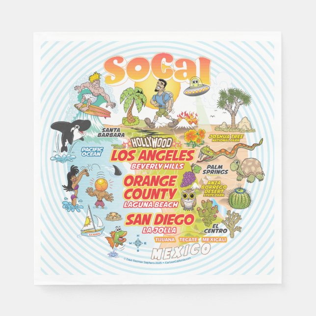 Serviette En Papier Californie du Sud (Devant)