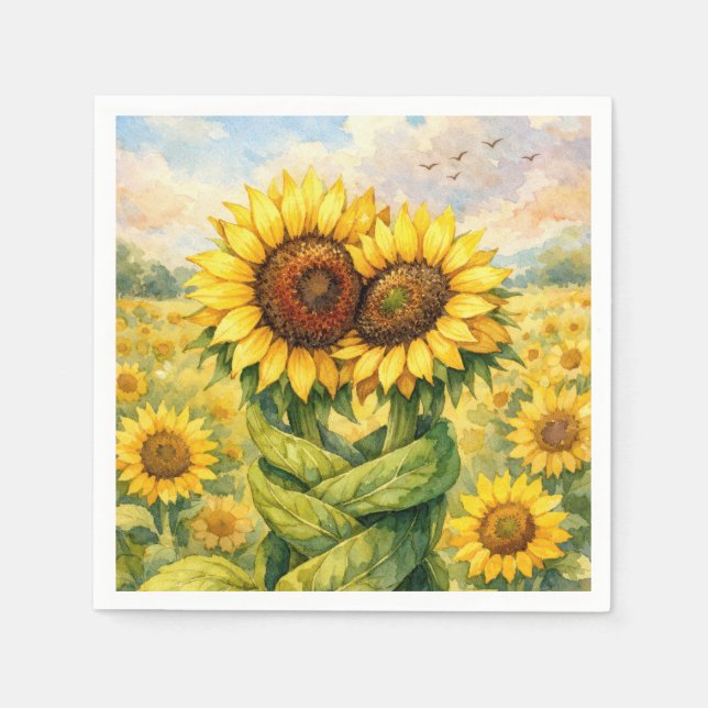 Serviette En Papier Câlin de tournesol (Devant)