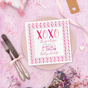 Serviette En Papier Câlins et bisous (XOXO) Saint-Valentin Enterrement