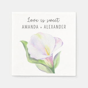 Serviette En Papier Calla blanche - Bonbons wedding showers