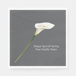 Serviette En Papier Calla Lily Blanc Minimaliste Sophistiqué