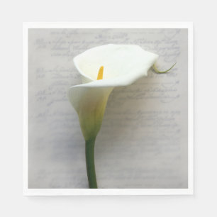 Serviette En Papier Calla lily sur écriture manuscrite