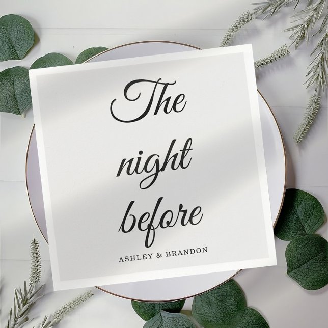 Serviette En Papier Calligraphe Script La Nuit Avant Napkins (Créateur téléchargé)