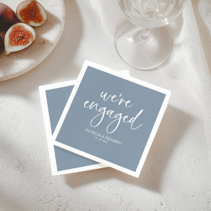 Serviette En Papier Calligraphie Chic Nous sommes fiancés Fête de fian