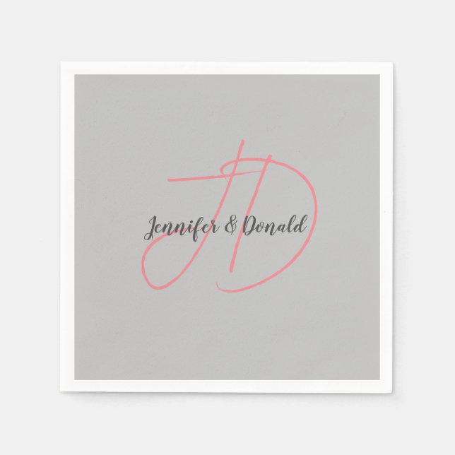 Serviette En Papier Calligraphie classique tendance monogramme (Devant)