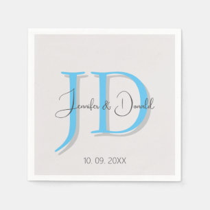 Serviette En Papier Calligraphie classique tendance monogramme