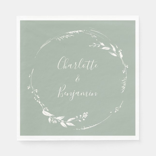 Serviette En Papier Calligraphie de la couronne florale de l'étable de (Devant)