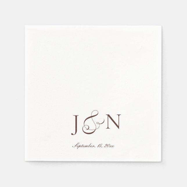 Serviette En Papier Calligraphie de mariage classique écriture anglais (Devant)