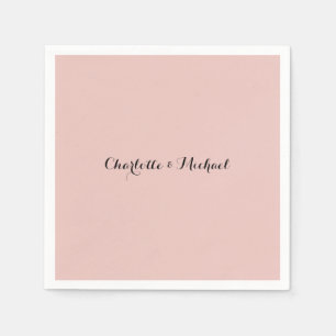 Serviette En Papier Calligraphie de mariage Élégante Rose Gold Nom sim