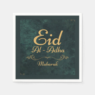 Serviette En Papier Calligraphie d'or Aïd Al-Adha Moubarak 2025
