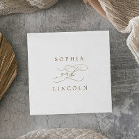 Calligraphie d'or romantique Mariage florissant Na