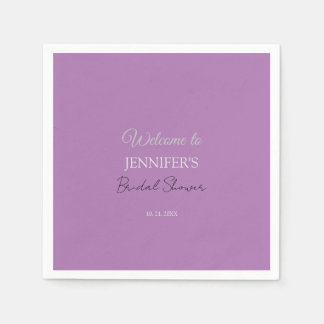 Serviette En Papier Calligraphie Elegant Lavender Fête des mariées de