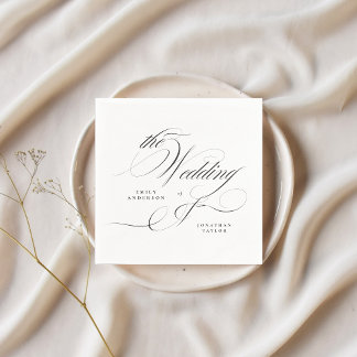 Serviette En Papier Calligraphie élégante formelle Mariage de Cravate