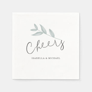 Serviette En Papier Calligraphie Mariage botanique Bravo