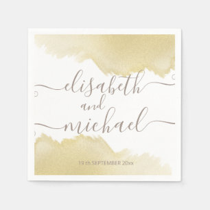 Serviette En Papier Calligraphie minimaliste trait d'or