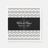 Calligraphie noir et blanc Vintage Mariage damassé