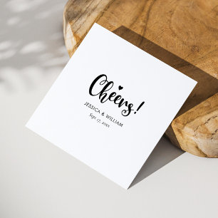 Serviette En Papier Calligraphie noir salue Mariage serviettes - blanc