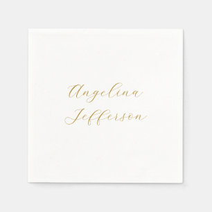 Serviette En Papier Calligraphie Professionnel Élégant Couleur Or