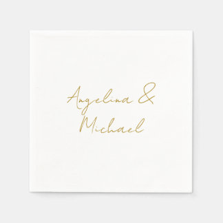 Serviette En Papier Calligraphie professionnelle Elegant or couleur