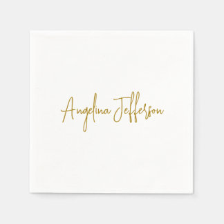 Serviette En Papier Calligraphie professionnelle Elegant or couleur