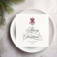Calligraphie romantique Joyeux Noël Rouge et Noir