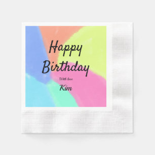 Serviette En Papier calligraphie simple minimale joyeux anniversaire p