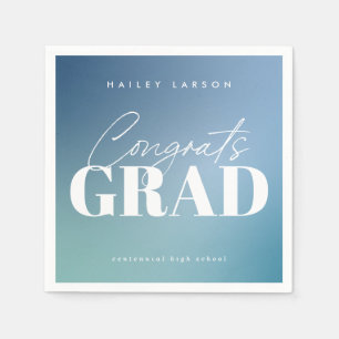 Serviette En Papier Calligraphie tendance Blue Gradient Graduation