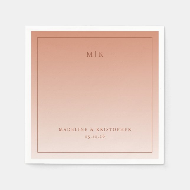 Serviette En Papier Calm Peach Minimalist (Devant)