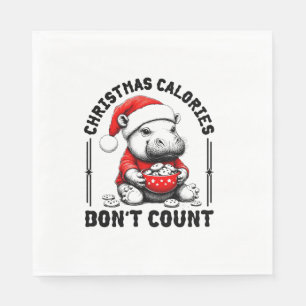 Serviette En Papier Calories de Noël ne comptez pas drôle Moo Deng Coo