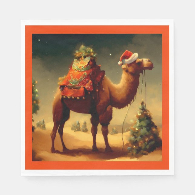 Serviette En Papier Camel de Noël 1 (Devant)