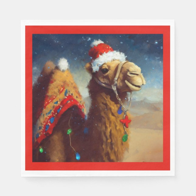 Serviette En Papier Camel de Noël 3 (Devant)