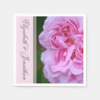 Serviette En Papier Camellia rose et Mariage de ruban