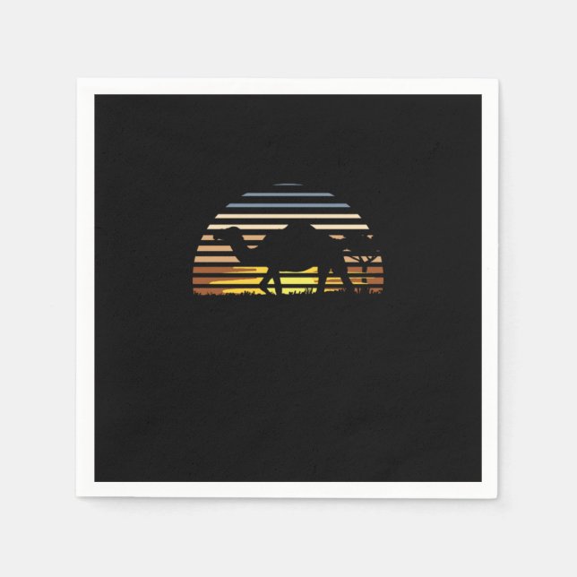 Serviette En Papier Camels Humps Camel Bactrial Désert Animaux Wildlif (Devant)