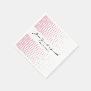 Serviette En Papier Cameo Pink Poka Dot Blanc Moderne