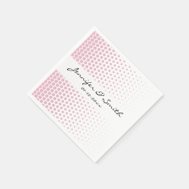 Serviette En Papier Cameo Pink Poka Dot Blanc Moderne (Coin)