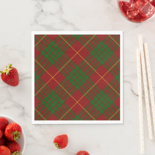 Serviette En Papier Cameron tartan rouge vert plaid